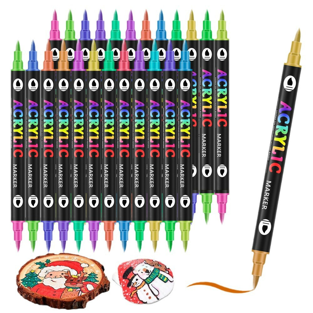 36-Pack Dual-Tip Acrylic Paint Markers - 72 Vibrant Colours Set