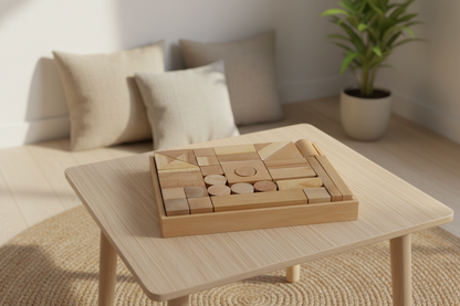 Natural Wood Building Blocks 34pcs Set