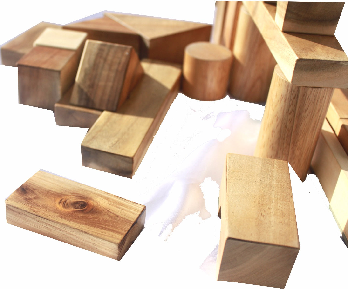 Natural Wood Building Blocks 34pcs Set