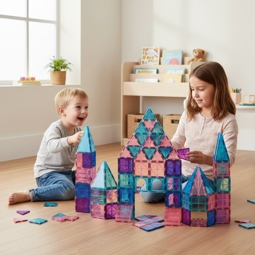 Bopeep Kids Magnetic Tiles Blocks-2018816751000752136