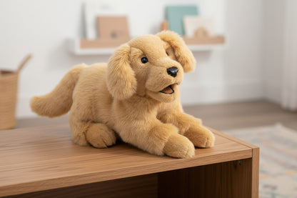 puPlush toy dog on a white backgroundpet 
