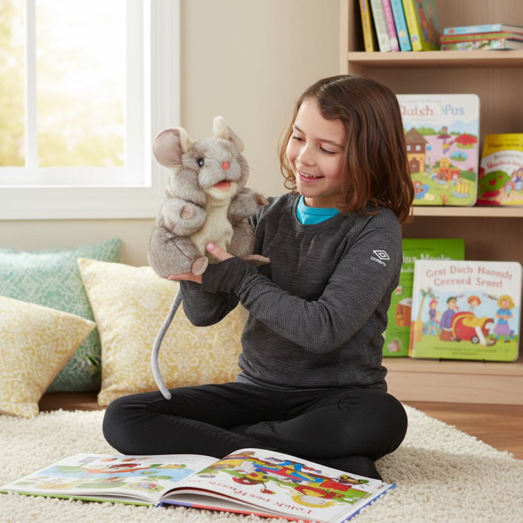 Grey Mouse Puppet - PAL Award Winner