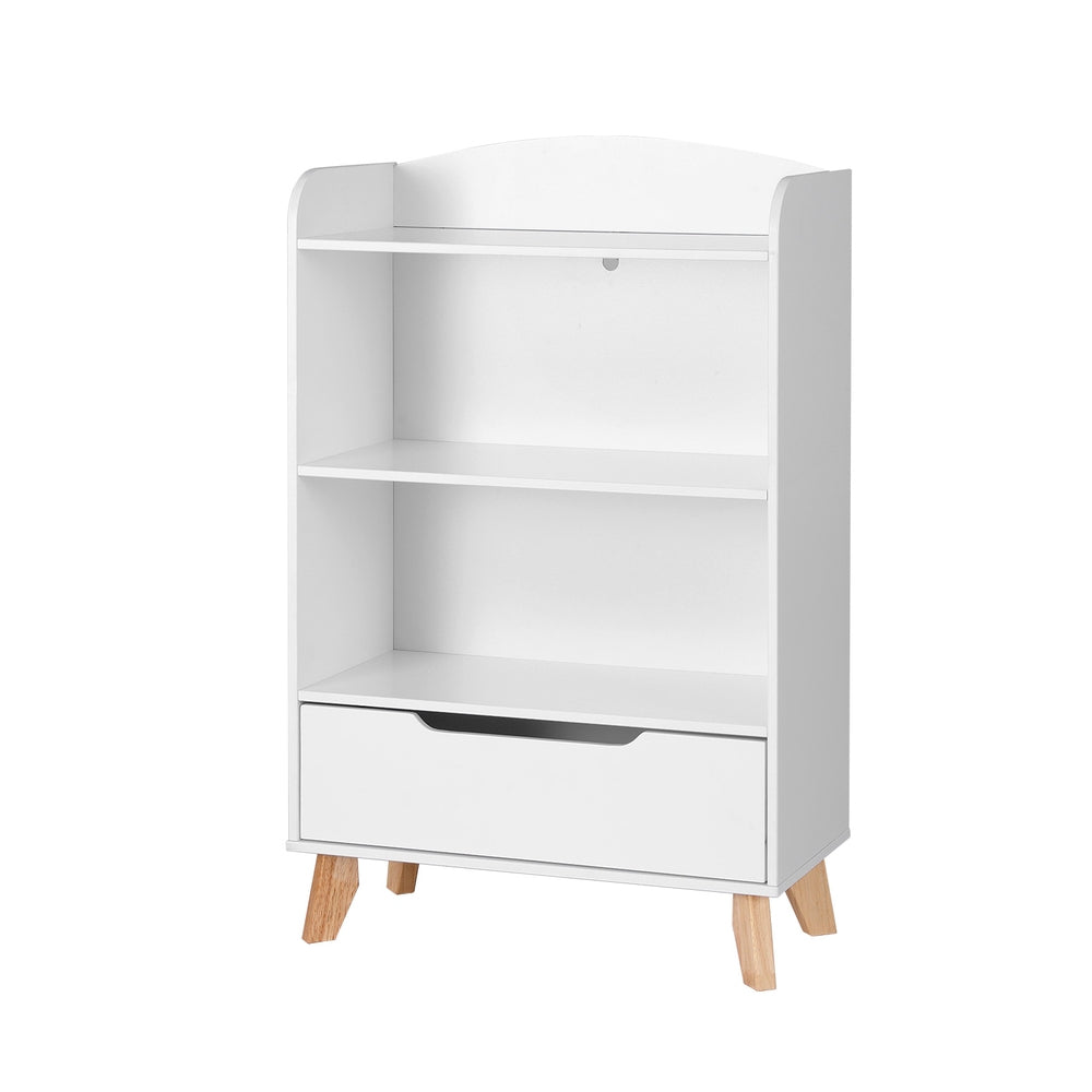Keezi Kids 3-Tier Bookshelf with Drawer – White