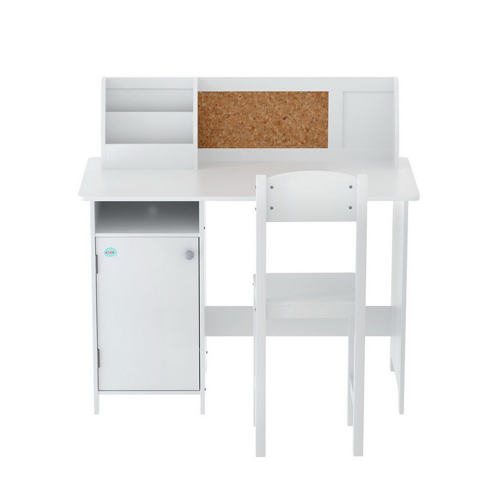 Keezi Kids Study Table and Chair Set with Storage Cabinet