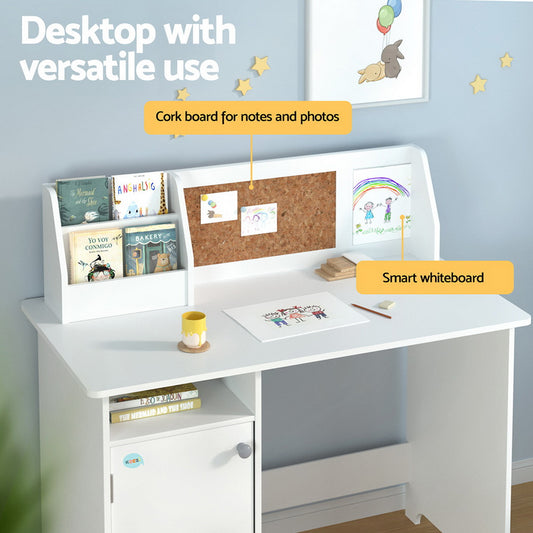 Keezi Kids Study Table and Chair Set with Storage Cabinet