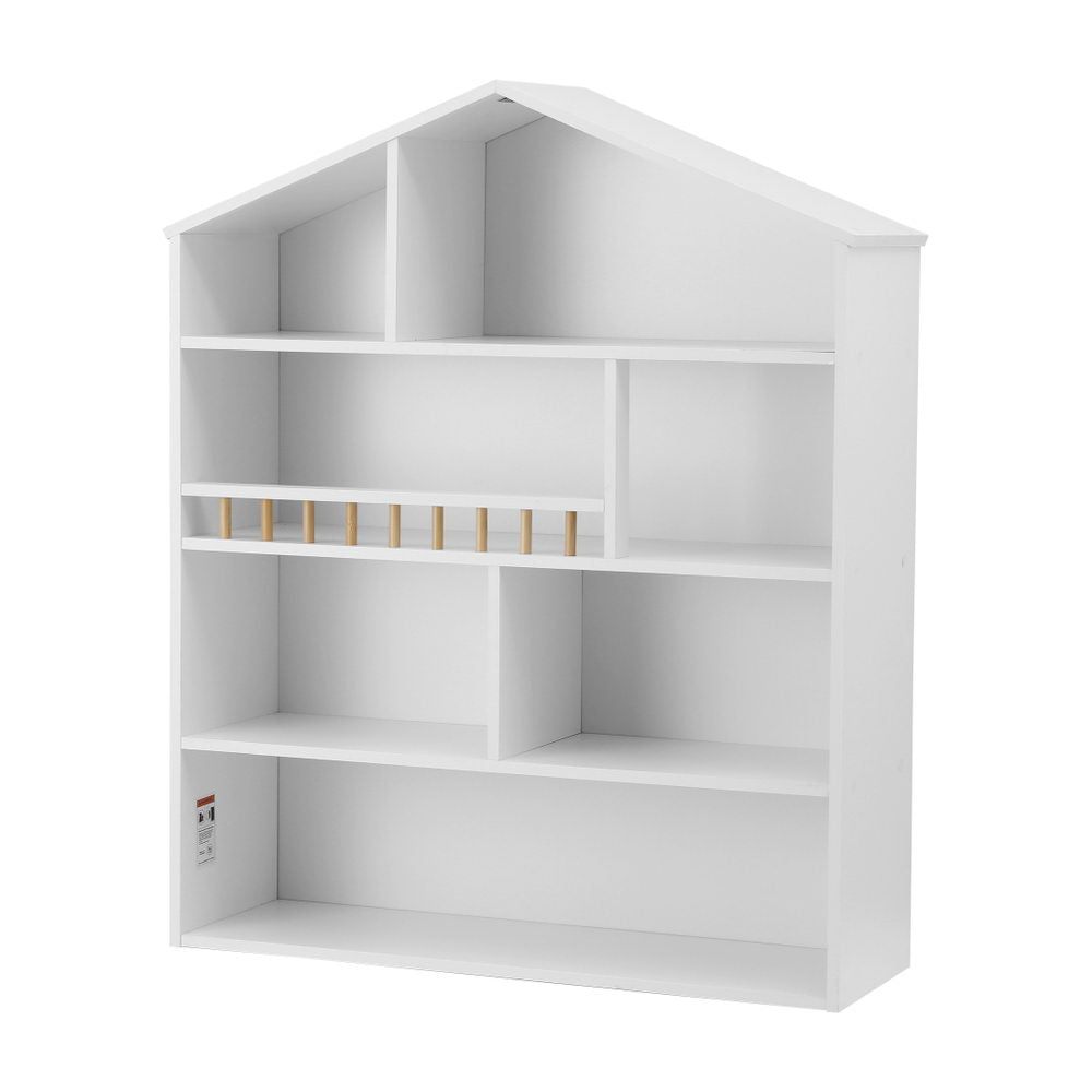 Keezi 4-Tier House Kids Bookshelf – White