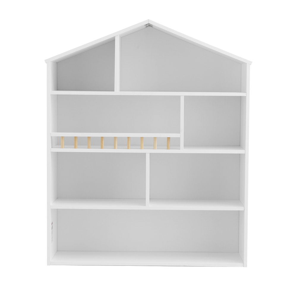 Keezi 4-Tier House Kids Bookshelf – White