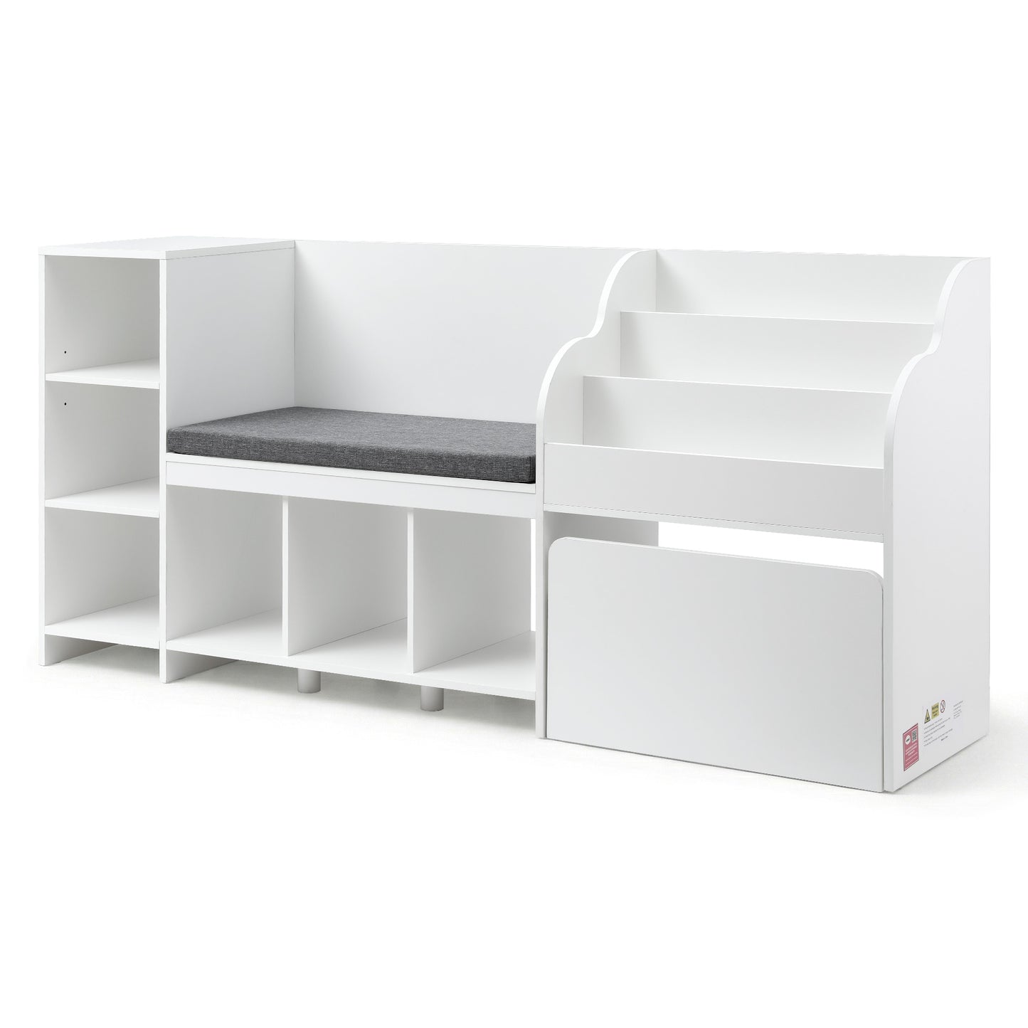Keezi Kids Bookshelf with Sling Pouches and Storage Drawer