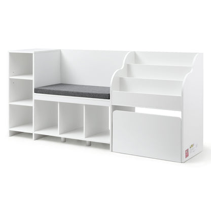 Keezi Kids Bookshelf with Sling Pouches and Storage Drawer