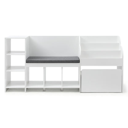 Keezi Kids Bookshelf with Sling Pouches and Storage Drawer