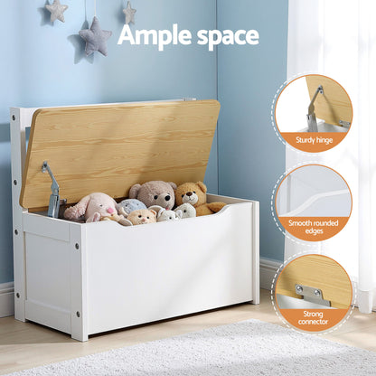 Keezi 2-in-1 Kids Activity Table and Chair Set with Storage Bench – Natural 4 PCS