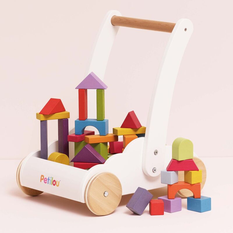 Rainbow Baby Walker & Puzzle - 45 Blocks | My Little Wallaby