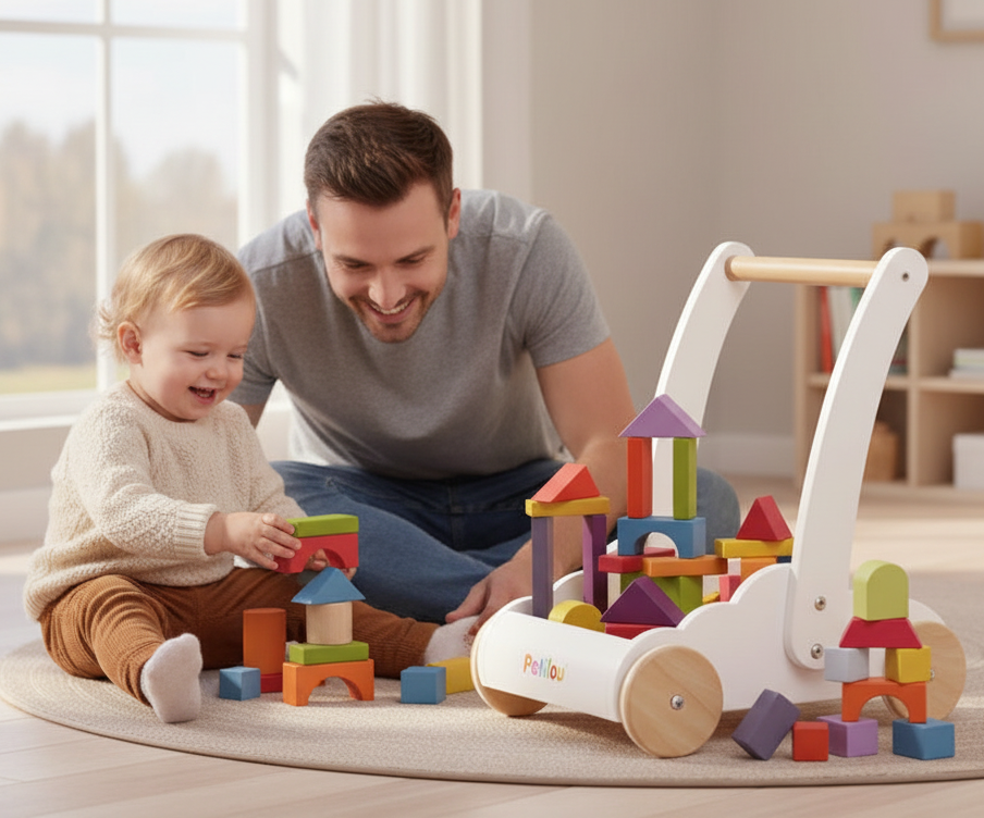 Rainbow Baby Walker & Puzzle - 45 Blocks | My Little Wallaby
