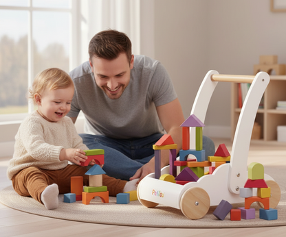 Rainbow Baby Walker & Puzzle - 45 Blocks | My Little Wallaby