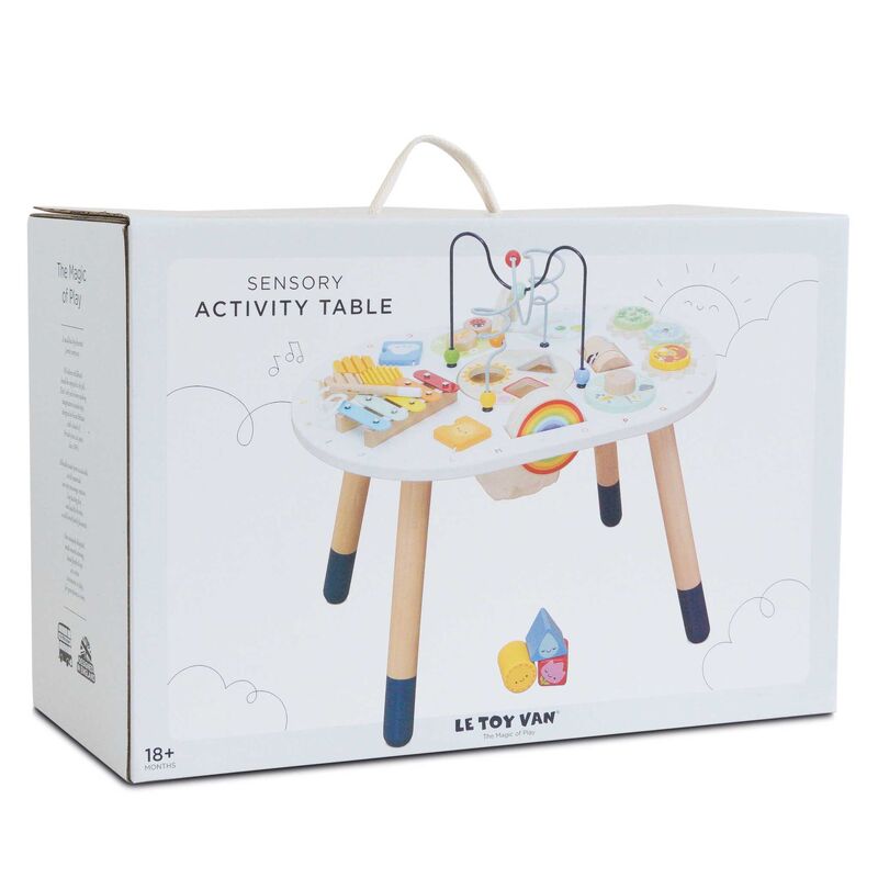 Boxed sensory activity table by Le Toy Van on a white background