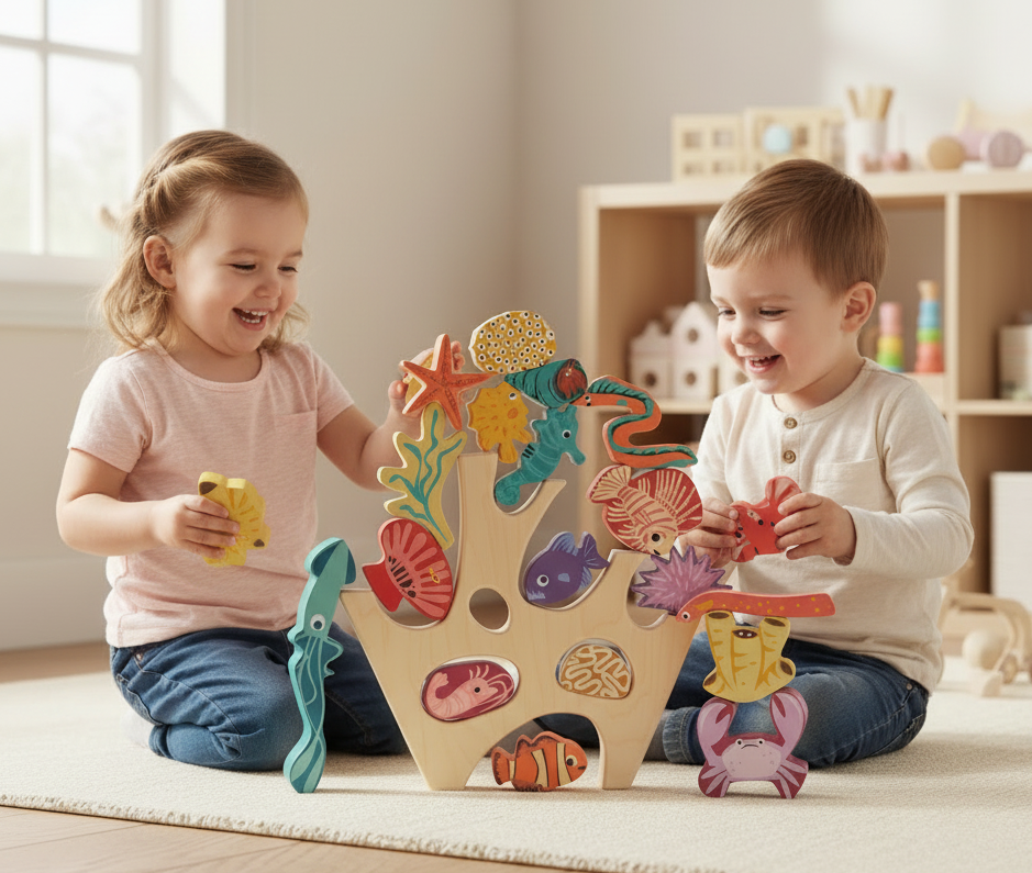 Stacking & Building Coral Reef | My Little Wallaby