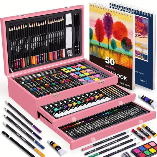 Pink 175-Piece Deluxe Art Set | My Little Wallaby