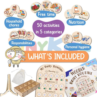 Wooden Daily Routine Chart for Kids