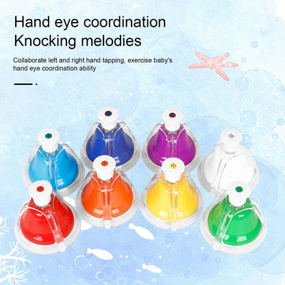 Desk Bells - 8 Notes Colourful Hand Bells Set | My Little Wallaby