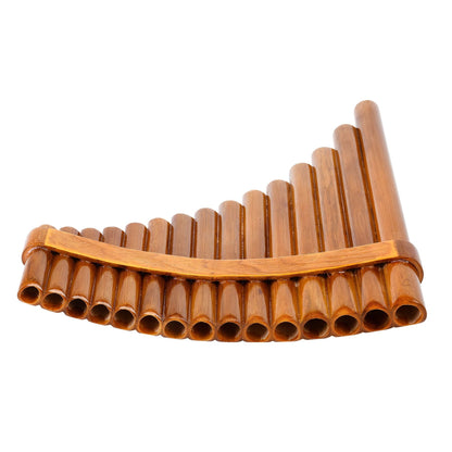 Wooden pan flute on a white background