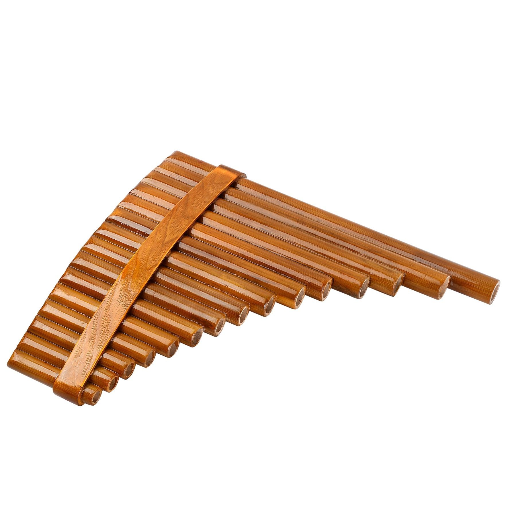 Wooden pan flute on a white background