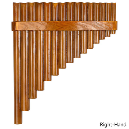 15 Pipes Brown Pan Flute G Key Chinese Traditional Musical Instrument (Right-Hand)