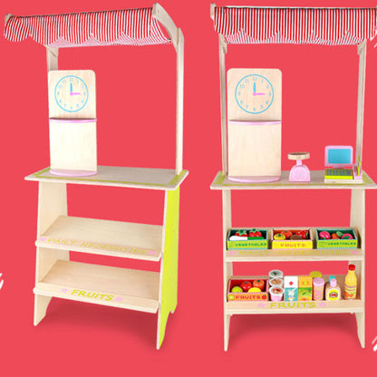 Wooden Pretend Play Marketplace Stand | My Little Wallaby