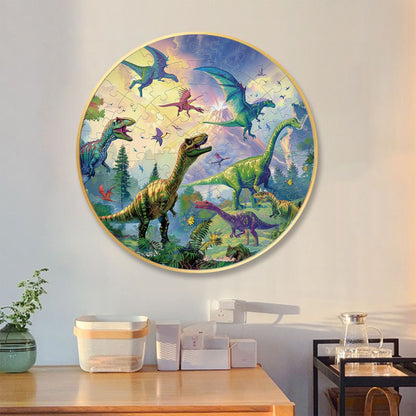 Dinosaur jigsaw puzzle Round Cardboard 70-Pcs