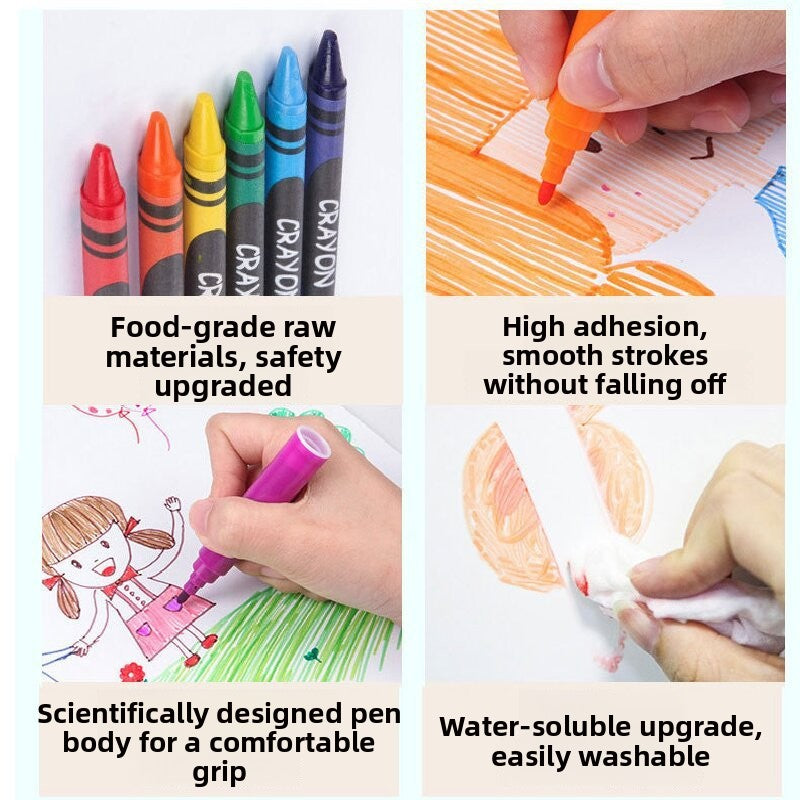 Pink 208-Piece Kids Art Set with Built-in Trifold Easel Drawing and Painting Kit