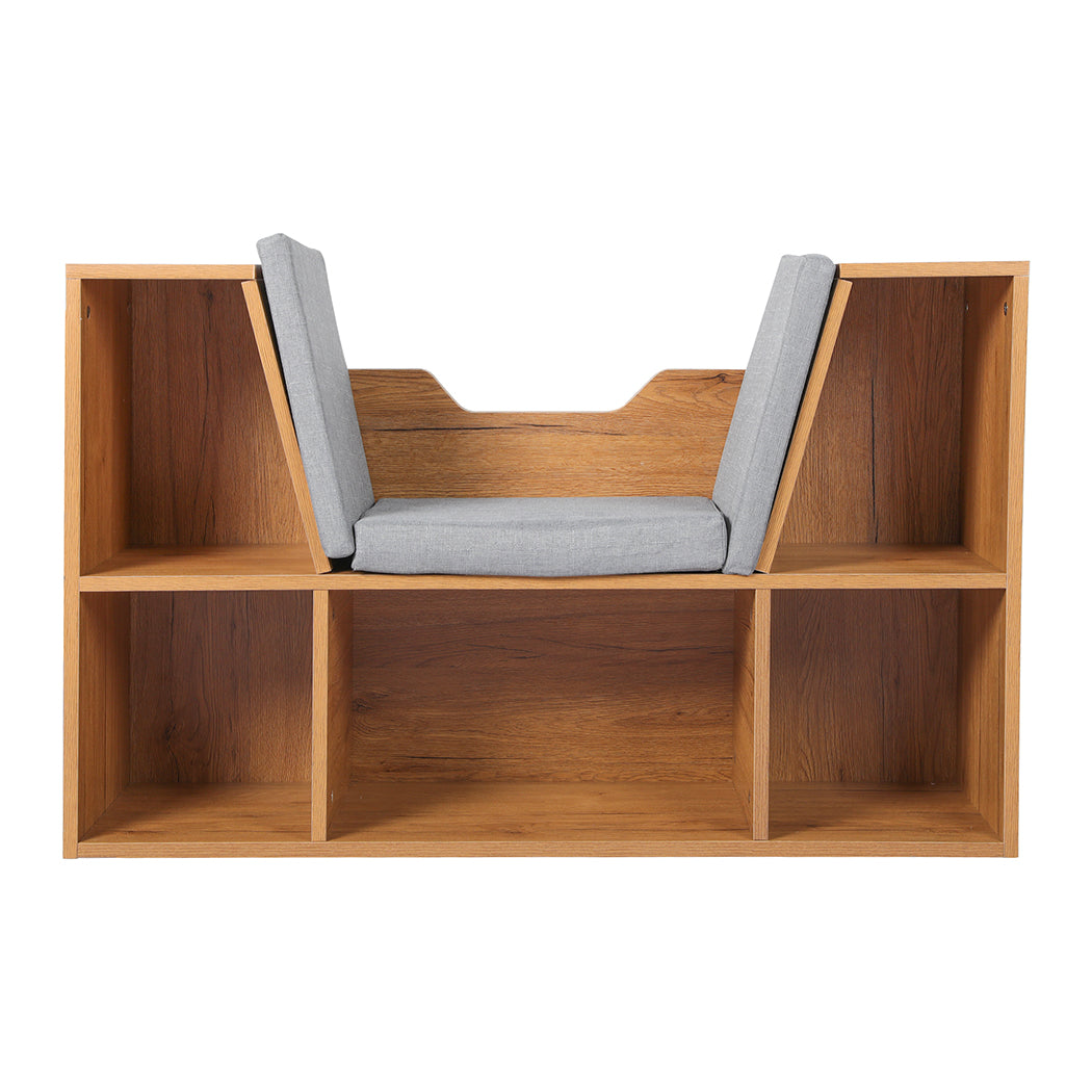 Levede Kids Bookcase Toys Box Shelf Brown-2018816836392587265